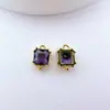 Cobre Banhado a Ouro Vidro de Zircônia Microincrustado Pingente Duplo Acessórios para Brincos Pulseira Colar Joias Materiais Artesanais
