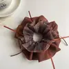 Goma para el pelo de cuadros de estilo académico retro en color oscuro para mujer, nuevo accesorio de moda versátil con alta elasticidad
