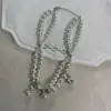 Collar de Perlas Doble Capa con Circonitas Estilo Palacio Retro con un Ambiente de Socialité de Lujo Ligero y Alta Clase, Cadena para Clavícula