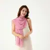 Cachecol de Outono e Inverno Novo Estilo Coreano Grande Cachecol de Seda Cor Pura Toalha de Praia de Seda Imitação Cachecol Feminino Cachecol de Chiffon Plissado de Seda