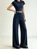 Calça Casual Tendência de Cintura Alta com Efeito Drapeado, Calça Wide Leg, Nova Calça Mascarada Fina de Verão 2026, Calça de Seda Gelo com Proteção Solar