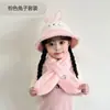 Traje Nuevo para Bebé Sombrero Invierno Niñas Dibujos Animados Sombrero de Pescador Lindos Niños Sombrero de Peluche Bufanda Cálida para Niños