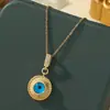Comércio Exterior Transfronteiriço Mais Vendido Colar Turco Olho Azul Aço Titânio Feminino Olho do Diabo Corrente de Clavícula Versátil Personalizada Joia