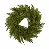 Corona artificial, corona de abeto simulado, planta verde, corona de aguja de pino de Norfolk, decoración del hogar, arreglo de corona de puerta, corona de Navidad