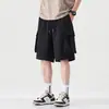 Shorts de trabajo retro japoneses finos de secado rápido para hombre, nuevo modelo de verano 2026, corte holgado, talla grande, shorts funcionales hasta la rodilla para hombre