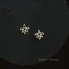 Pendientes de Plata de Ley S925 Chapados en Oro de 14K para Mujer, Estilo Japonés y Coreano, Mini, Delicados, Lindos, Aptos para Estudiantes, Simples, Elegantes, Versátiles