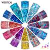 Explosões transfronteiriças laser de quatro pontos estrela brilhante 12 cores nail art conjunto de lantejoulas misto colorido nail art patch de joias
