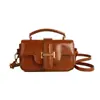 Bolso Texturizado Nuevo para Mujer, Bolso Cruzado de Moda Estilo Coreano para el Trabajo, Bolso de Hombro Simple para Mujer de Cuero Aceitoso Retro