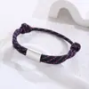 Europa y Estados Unidos transfronterizos nuevo cordón de cuerda para paraguas tejido a mano pulsera de acero inoxidable joyería para hombres y mujeres cuerda de mano venta al por mayor soporte para grabado