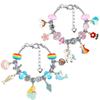 Pulsera de Cristal Colorida de Dibujos Animados Unicornio del Océano Joyería con Cuentas Charm DIY Niña con Cuentas Regalo para Niños