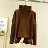 Sudadera de Cuello Alto Holgada para Mujer Otoño/Invierno 2026, Capa Base Térmica Gruesa con Forro de Felpa y Manga Larga, Suéter Pulóver Estilo Coreano