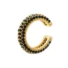 Joia com fivela de pérola microincrustada com diamante colorido clipe de osso da orelha zircônia colorida brincos de clipe de orelha simples cobre banhado a ouro 18K VE131