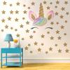 Creativo Adhesivo de Pared de Unicornio DIY Autoadhesivo Impermeable Pintura Decorativa para Habitación de Niños Jardín de Niños Estrella de Polvo Dorado de Dibujos Animados de Venta Caliente