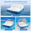 Ilha Flutuante Resistente PVC Inflável Boia Aquática Jangada com 2 Porta-Copos para Adultos Lago Piscina Inflável