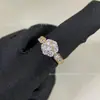 Anillo de Margarita Nueva de Van Gogh con Diamantes Completos, Diseño Floral con un Toque de Lujo, Estilo Francés Moderno y Lujoso, Anillo de Dedo Índice de Nicho, Regalo para Novia