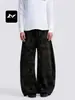 Pantalones Anchos Camuflaje Retro Americano Fengmei para Hombres y Mujeres Estilo Callejero Cordón Más Terciopelo Holgado Silueta con Caída Ropa de Trabajo Pantalones Casuales