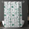 Cortina de ducha con estampado de hojas de tortuga verde PEVA, ecológica, impermeable, con hebilla de acero inoxidable y sin perforaciones, disponible en stock transfronterizo.