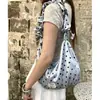 Bolso de Hombro de Satén de Lunares de Gama Alta para Mujer, Bolso Cruzado Plegado de Estilo Coreano de Nicho, Bolso tipo Dumpling de Gran Capacidad para Viajes y Uso Diario