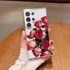 Estilo Retro Rosa Roja Magnética Funda para Teléfono Samsung S22Ultra Cubierta Protectora Galaxys26 Acrílico Transparente