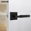 Cerradura de Baño Estilo Americano Transfronteriza Sin Llave Manija de Rodillo Cuadrada Negra Canal de Tres Barras Cerradura de Baño
