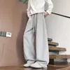 Pantalones deportivos estilo americano para hombre y mujer, pantalones casuales retro deconstruidos de otoño, pantalones rectos de pierna ancha holgados de talla grande para hombre