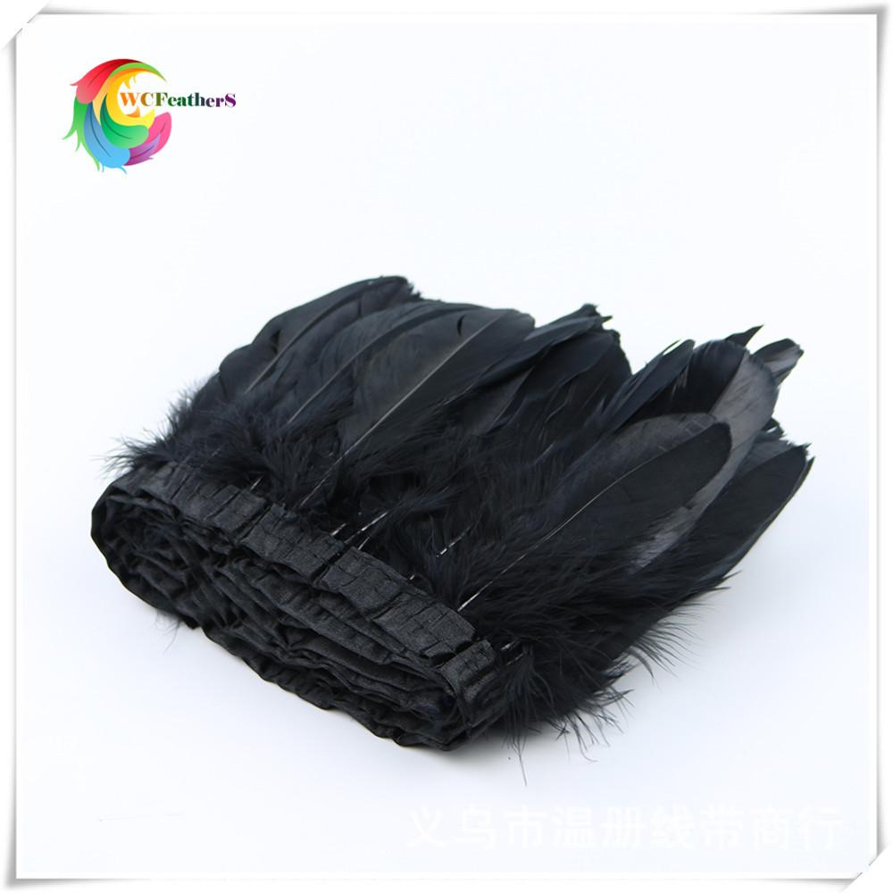 2 black goose feather fringe 2