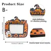 Marco de fotos de madera temático de fantasmas y calabazas retro de Halloween con un ambiente festivo para decoración del hogar