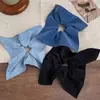 Anillo para el cabello de intestino grueso azul denim de alta calidad para mujer Mori, cuadrado cuadrado cuadrado cuadrado cuerda para el cabello cuerda para el cabello cuerda para el cabello accesorios para el cabello tocado