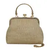 Bolsa de Palha Trançada com Corrente da Moda para Mulheres 2024 Novo Estilo Bolsa de Ombro Simples Estilo Concha Bolsa Transversal Casual Bolsa de Mão para Mulheres