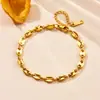 Pulsera de Acero con Chapado de Titanio al Vacío Grano de Café Nariz de Cerdo Simple Moda Joyería de Acero Inoxidable para Mujer Transfronteriza Europa y América