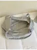 Bolsa de Ombro Minimalista Cinza com Listras Finas Estilo Coreano e Vibe Artística para Meninas, Perfeita para Compras e Passeios, Bolsa Tote Estilo Relax