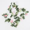 Simulación de Ratán de Rosas de 10 Cabezas Decoración de Techo para Tubo de Aire Acondicionado de Sala de Estar para Bloquear Enredaderas y Plantas Amazon Transfronterizo