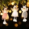 Novos Enfeites de Natal Chifres Rosas Pingentes de Anjinho Árvore de Natal Pequenos Pingentes Decoração de Cena com Renda
