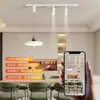 Nova luminária pendente de restaurante estilo vintage, de sobrepor, trilho móvel, balcão de bar estilo creme, mesa de centro, sala de jantar, luz flutuante com altura ajustável