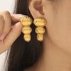 Chic europeo y americano Aretes de Rayas de Cacahuate Diseño Exagerado Acero Titanio Chapado Color Oro de 18K Aretes de Mendigo Tendencia Celebridad de Internet