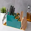 Soporte Multifuncional para Cuchillos Plástico Estante de Almacenamiento para Tapas de Ollas de Cocina Estante para Tabla de Cortar Soporte Sencillo para Palillos Estante de Almacenamiento para Cuchillos y Tenedores