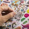 Pegatinas de Vestir de Niña de Dibujos Animados Recompensas de Jardín de Infancia Educación Temprana Pegatinas de Recompensa para Bebés Repetibles Pegatinas de Burbujas Estereoscópicas Estampado en Caliente