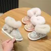 Botas de Nieve para Bebé Niña Calzado de Algodón Cálido Zapatos de Princesa Zapatos Peludos Botas Cortas Nuevas de Invierno Zapatos para Andador de Bebé