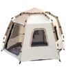 Tienda de campaña con parasol en stock para acampar, hexagonal totalmente automático para viajes al aire libre, equipo de camping, no requiere montaje, montaje rápido, portátil