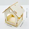 Juego de Juguete de Casa de Pájaros con Carrillón de Viento de Madera Transfronterizo, Casa de Pájaros, Nido de Pájaros para Graffiti Infantil, Adorno Colgante de Madera, Manualidades de Jaula para Pájaros