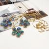 WT-JN310 Collar para Mujer con Colgante Forma de Flor Patrón de Conchas de Abulón Brillantes Reflectantes Longitud Ajustable