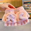 Luvas de Meio Dedo para Bebê Outono e Inverno Bebê Quente Dobráveis Tricô com Dedos de Fora Menina Dedo Desenho Animado 2024 Novo