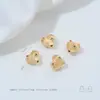 Contas Espaçadoras Coração Banhadas a Prata Ouro 14K Preenchido Cor Preservada Zircônia Contas Coração Pêssego Listradas Cristal Acessório para Joias DIY Materiais