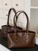 Bolsa Tote Moda Retrô Estilo Coreano Outono 2026 de Alto Valor e Personalidade para Mulheres, Sensação Relaxada, Bolsa de Ombro de Grande Capacidade