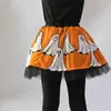 Falda abullonada para niña temática de Halloween, estilo europeo y americano moderno, estampado de fantasmas, falda midi única y elegante 22