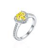 Nuevo anillo de amor de plata de ley 925 de 1 quilate con corte Flor de Hielo Llama en forma de corazón, lujo de alta calidad, tesoro colorido, diamante de alto carbono para mujer