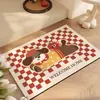 Alfombrilla de suelo de lodo de diatomeas para baño Dibujos animados Lindo Absorbente Alfombrilla de suelo Hogar Baño Inodoro Resistente a las manchas Antideslizante Felpudo Alfombra