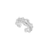 Clip para Oreja Redondo Irregular con Patrón de Árbol Estilo Frío para Mujer Plata de Ley S925 Nicho Original Patrón Vertical Personalidad Elegantes Pendientes de Plata