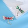Broche de libélula con gota de aceite de esmalte de moda japonesa y coreana, broche de insecto con diamantes de imitación de aleación, accesorios de ropa que combinan con todo, al por mayor