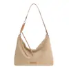 Bolsa Tote Casual Retrô Formato Dumpling Feminina 2025 Inverno Nova Casual Tendência Luxo Leve Cor Contrastante Ombro Transversal